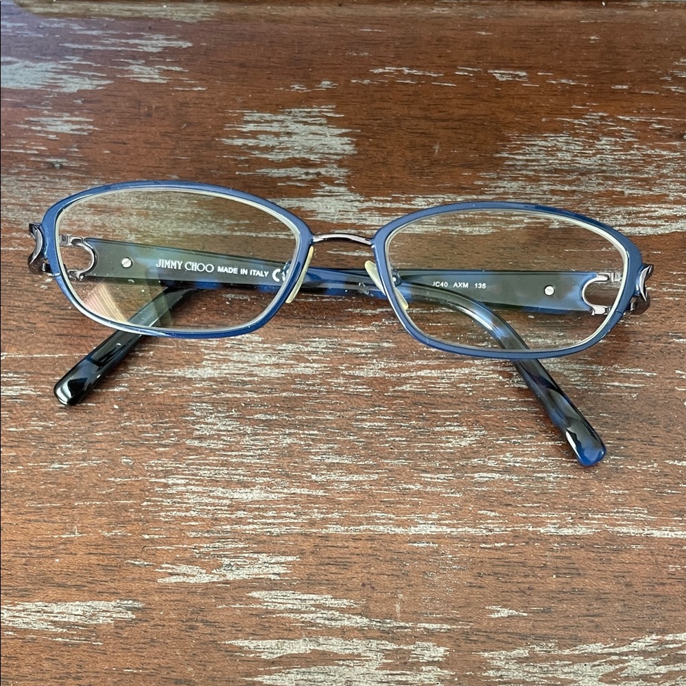 Jimmy Choo JC40 AXM blue and black tortoise Italian eyeglasses 51-16-135